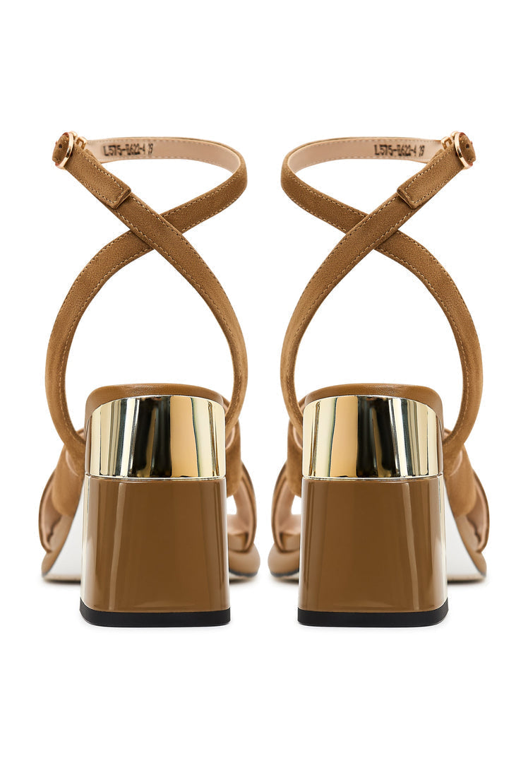 Block Heeled Sandals Evelyn - Beige