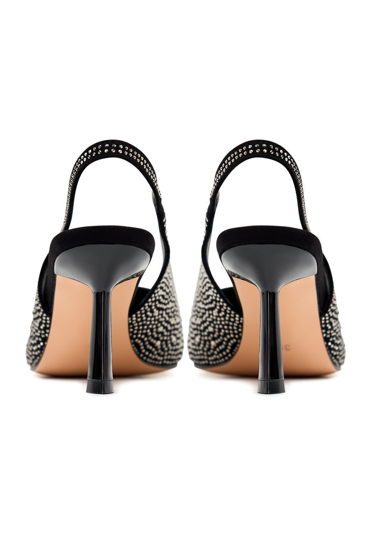 Juwel Wildleder Pumps mit hohem Absatz Samantha - Schwarz