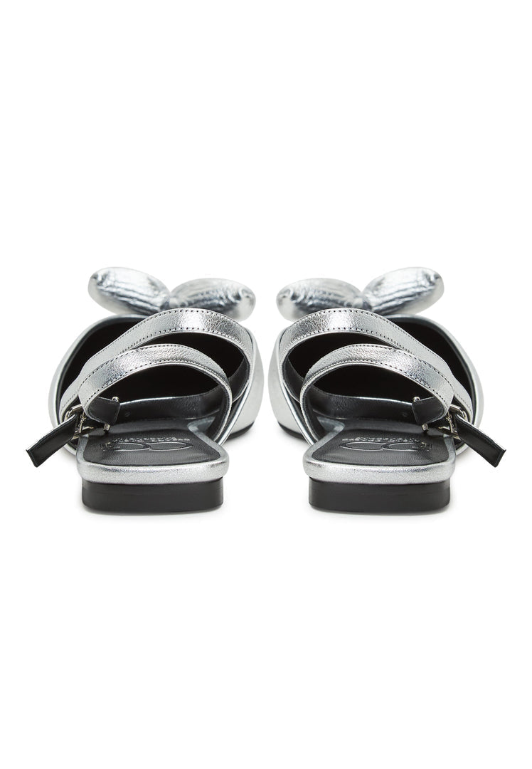 Flat Sole Slingback Ballerinas Gabriela - Silver