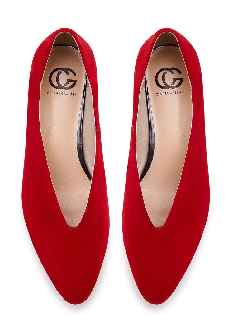 Ballerinor i mocka med spetsig tå