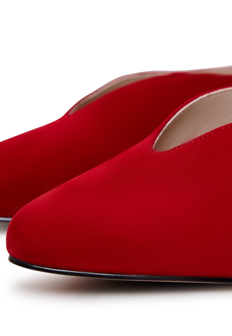 A pair of stylish black suede ballerinas with a pointed tip, perfect for women looking for leather flat shoes that are both comfortable and chic.