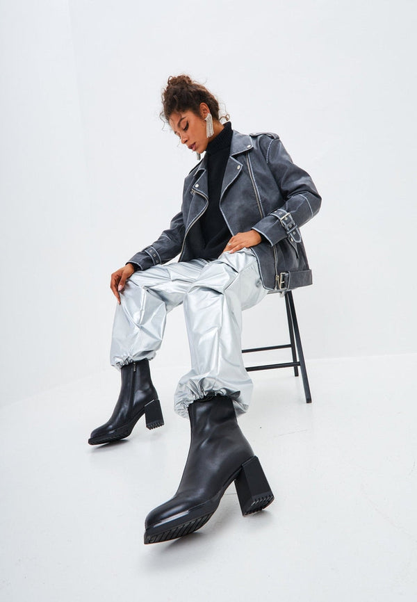 Botines casuales de tacón alto