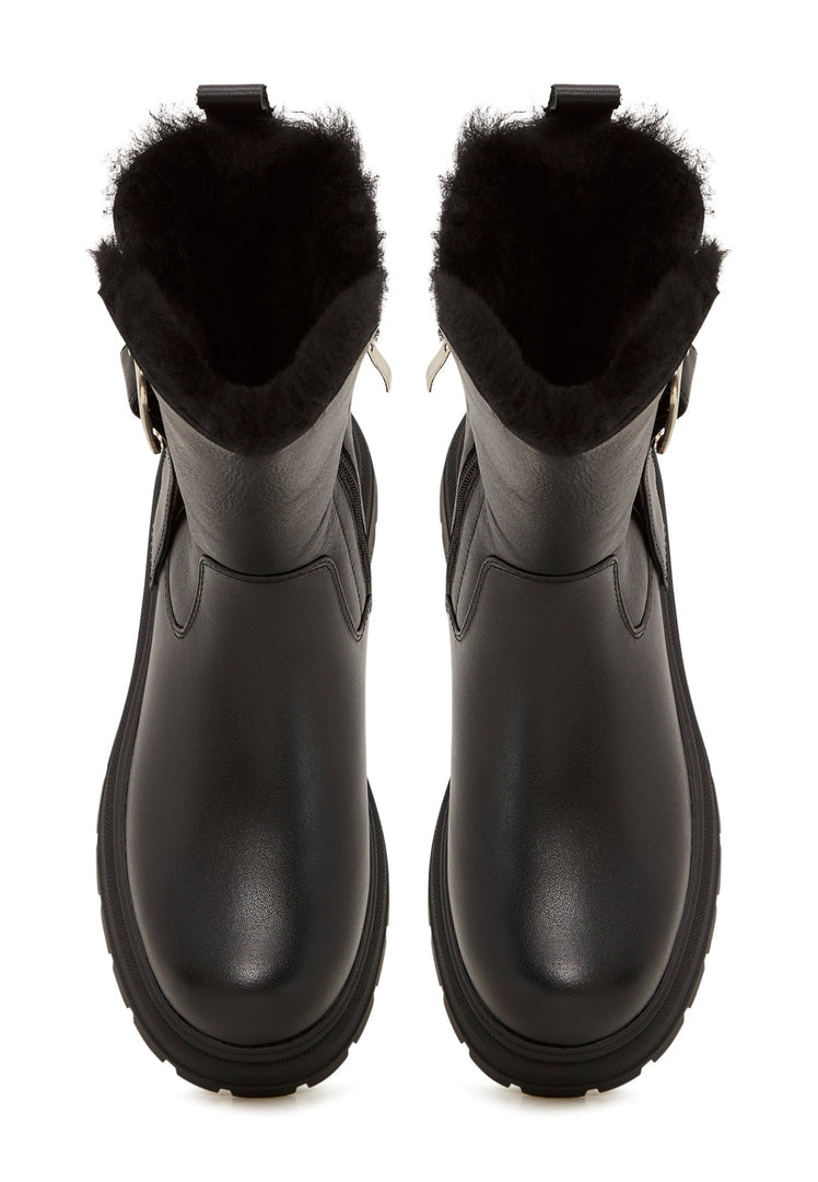 Urban Leather Platform Ankle Boots