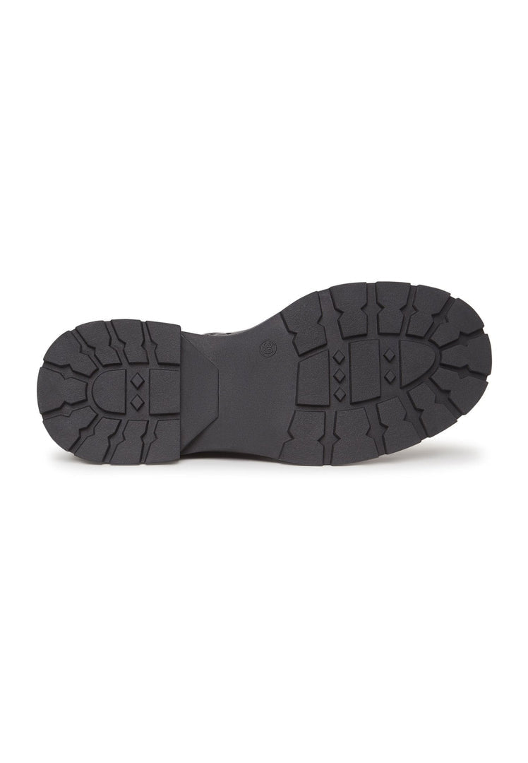 A stylish pair of lace-up ankle boots with a platform design for women's fashion footwear enthusiasts.