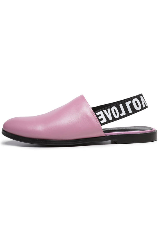 Perforated Leather Slingback Mules - Pink