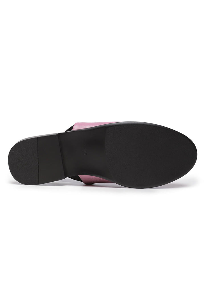 Slingback-Pantoletten aus perforiertem Leder - Rosa