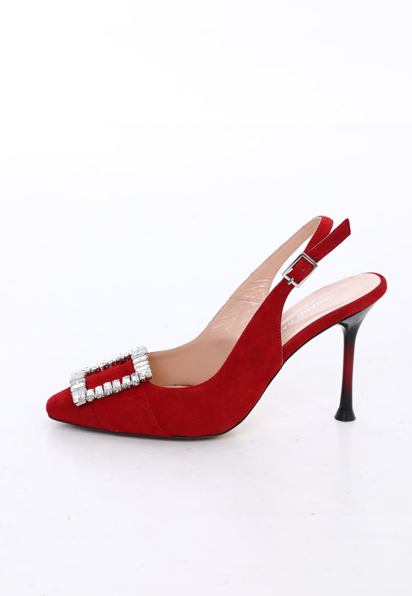 Glimmer Buckle Pumps - Bordeaux