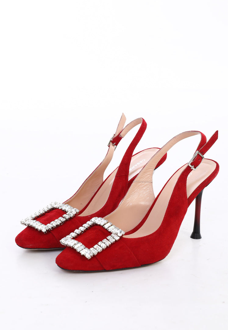 Glimmer Buckle Pumps - Bordeaux