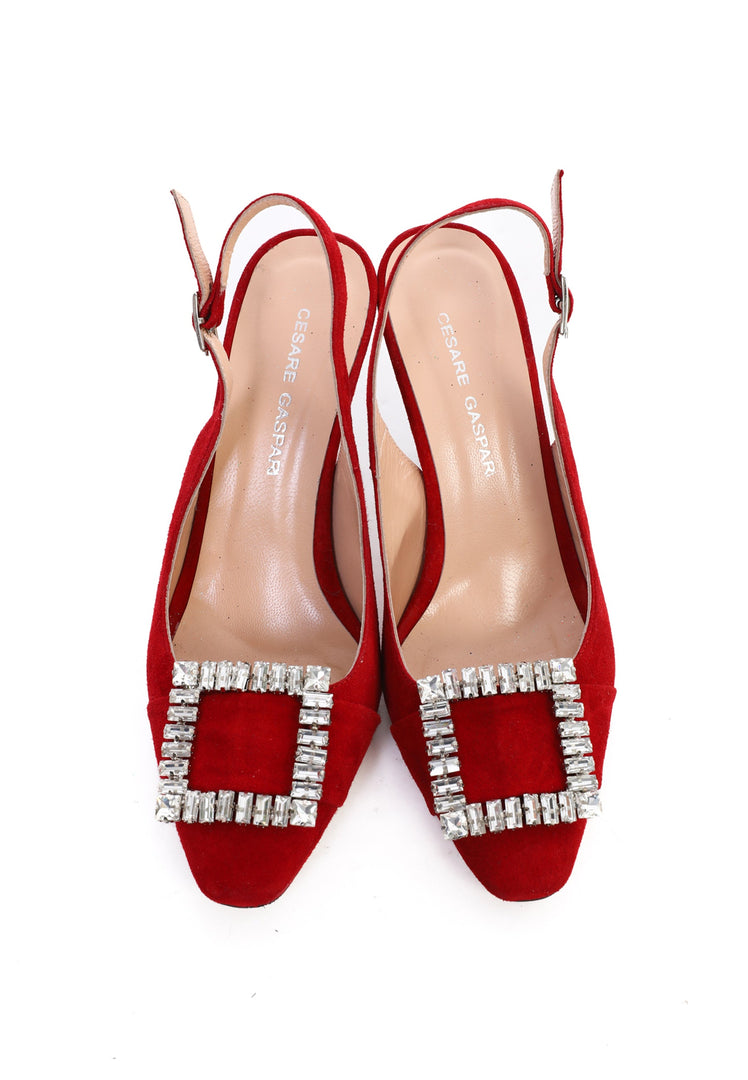 Glimmer Buckle Pumps - Bordeaux