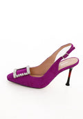 Glimmer Buckle Pumps - Purple