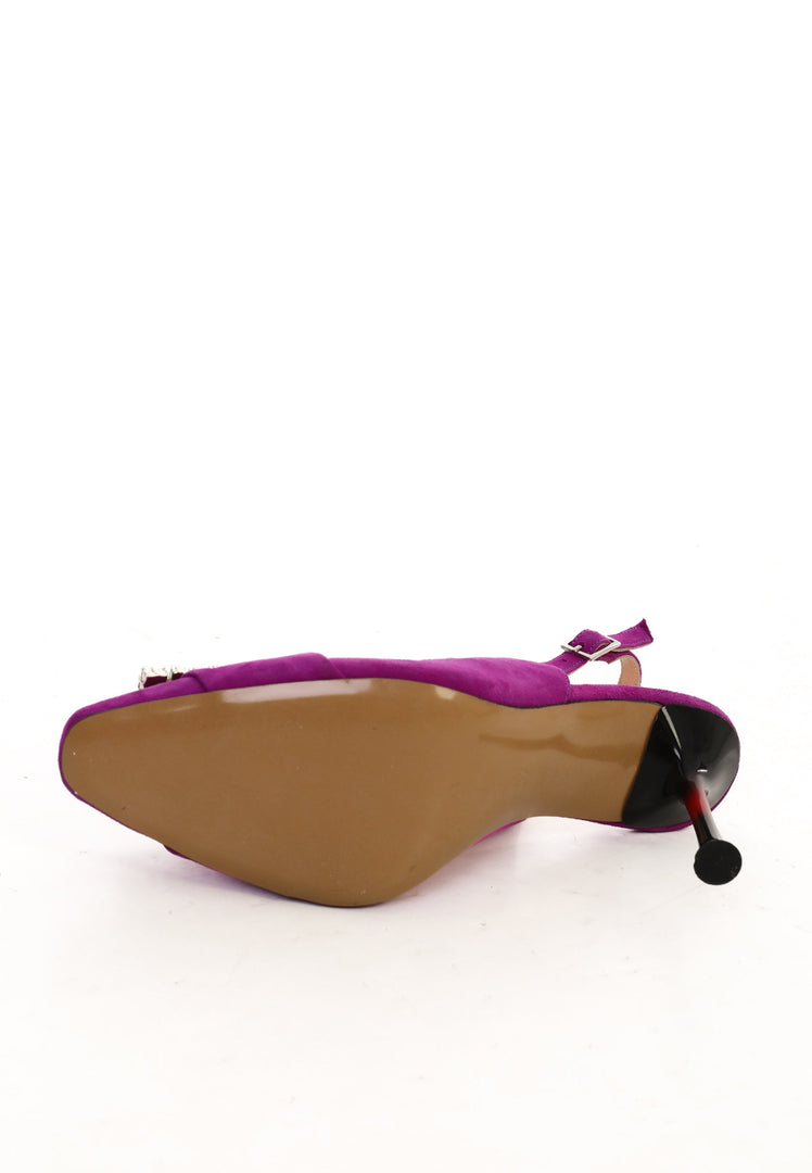 Glimmer Buckle Pumps - Purple