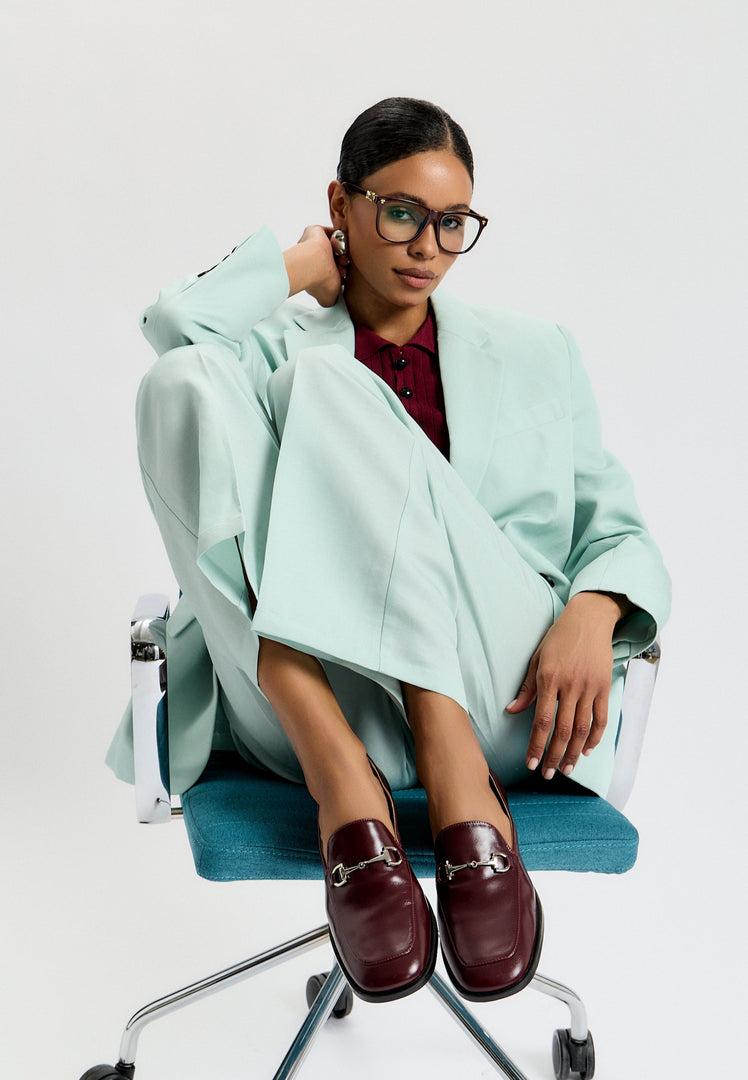 Equestrian Chic Loafers - Bordeaux