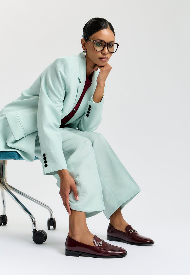 Equestrian Chic Loafers - Bordeaux