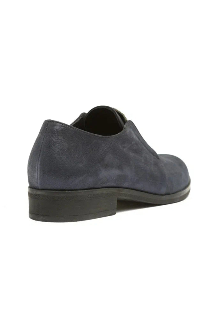 Embellished Suede Brogues - Dark Blue