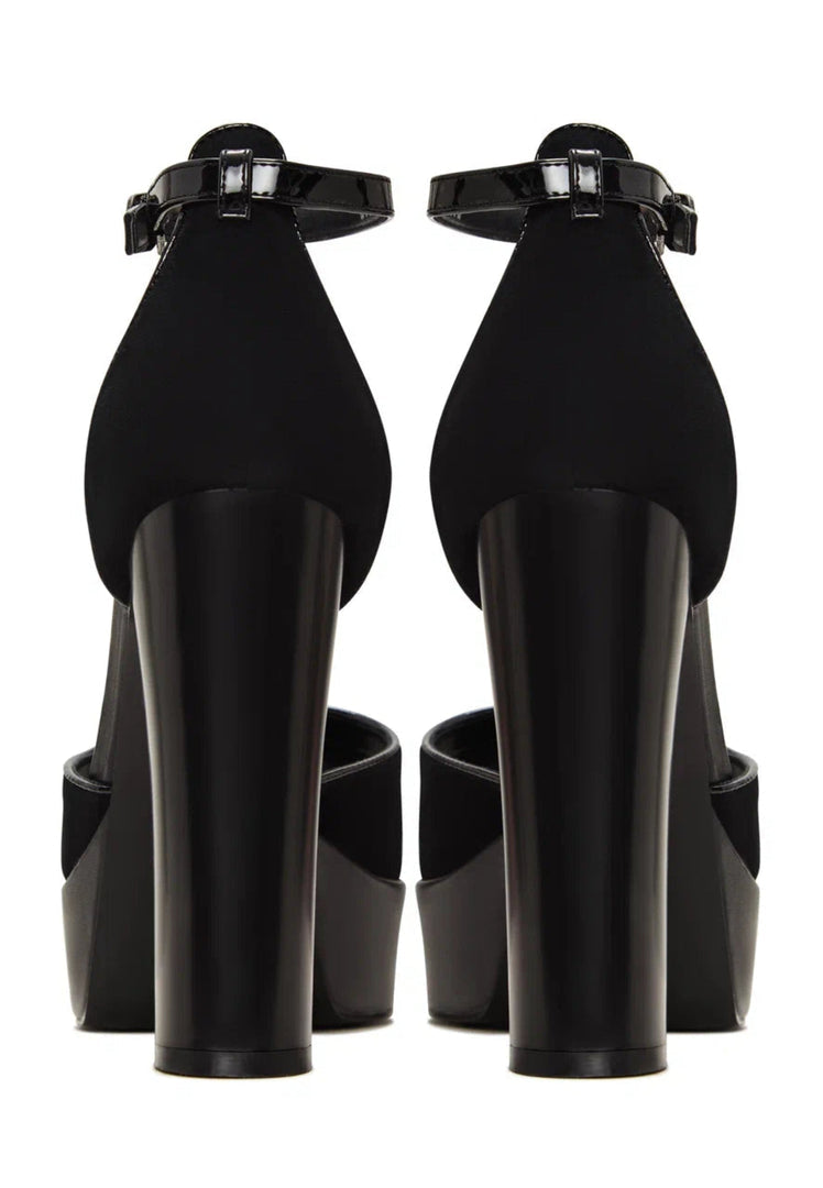 Charm Block Heel Pumps - Black