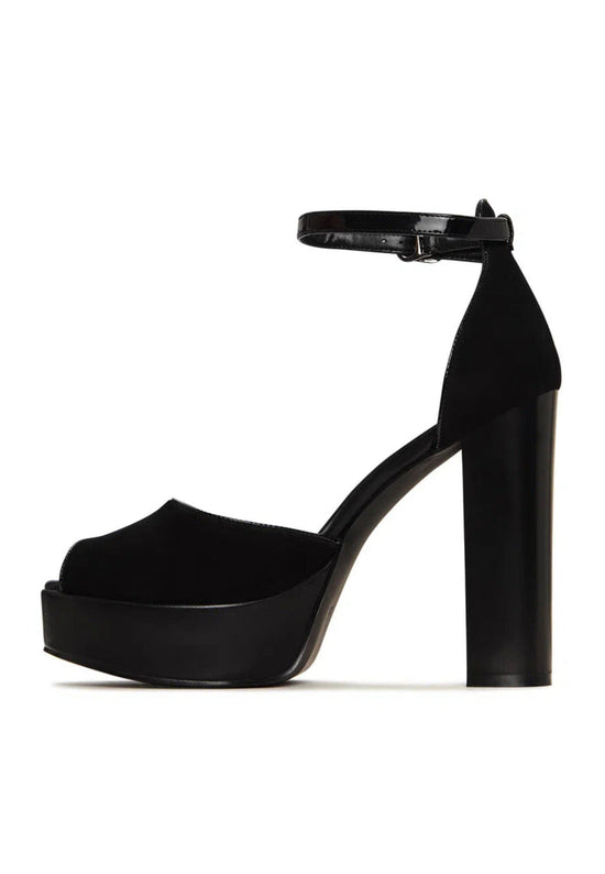 Charme Blockabsatz Pumps - Schwarz