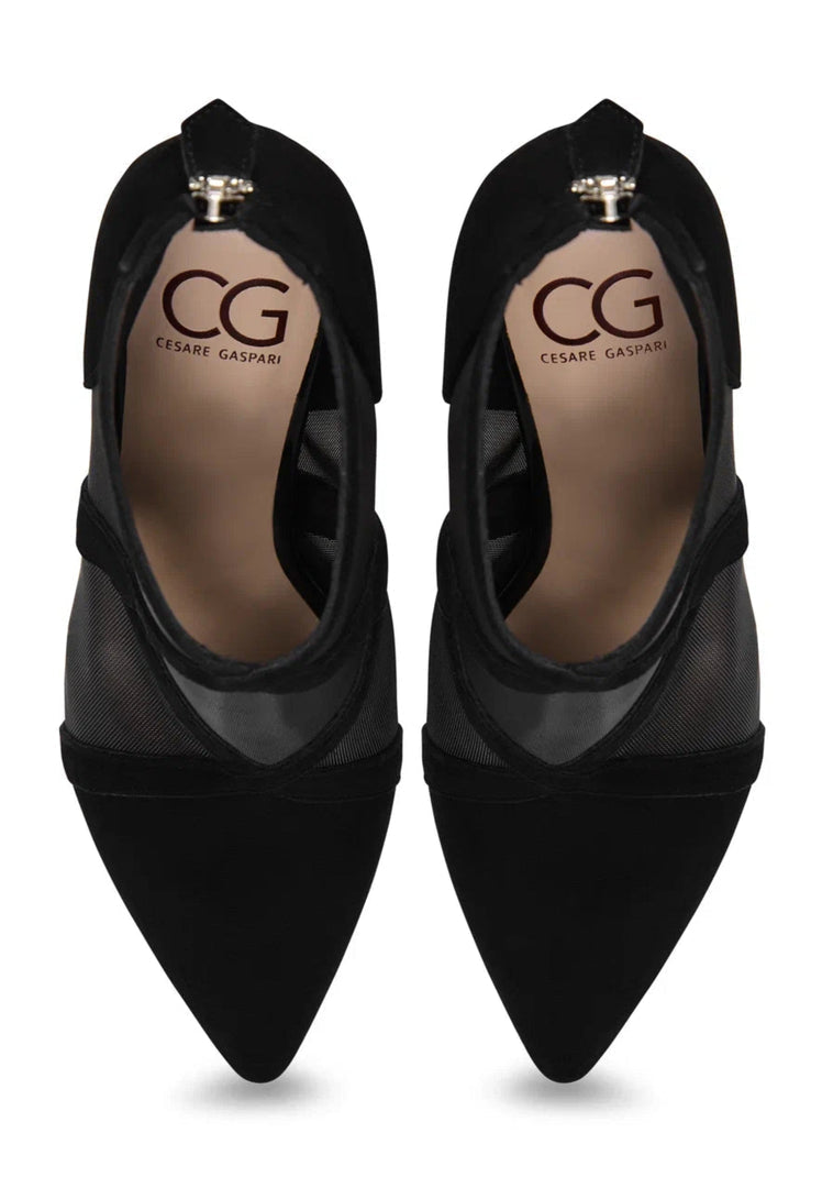 Black Sheer Ankle Boots