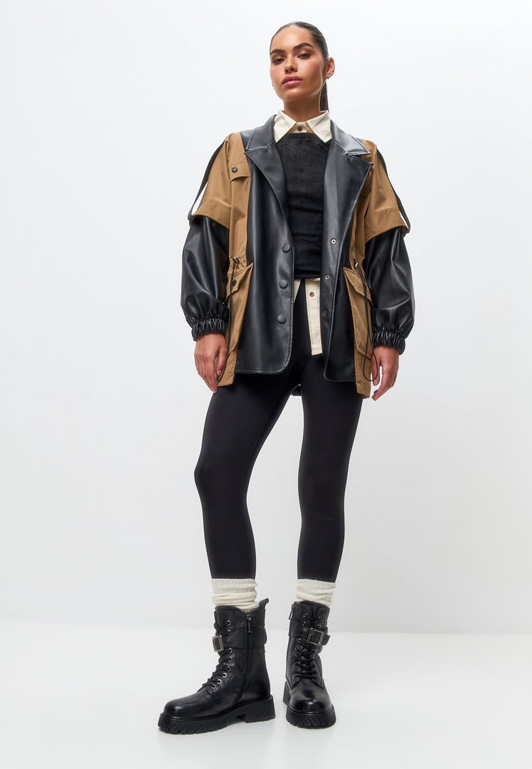 Robuste Schnürstiefel Betty mit Innensohle aus Wolle - Schwarz