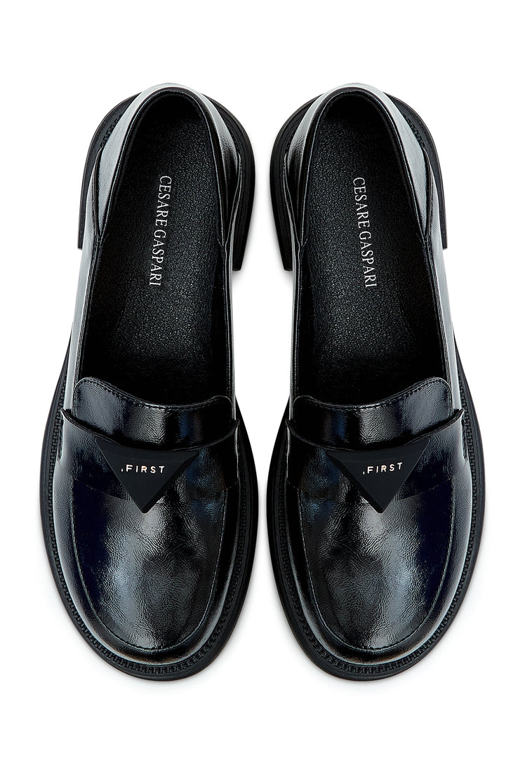 A stylish pair of men's slip-on black loafers, the perfect classic shoes for any occasion.