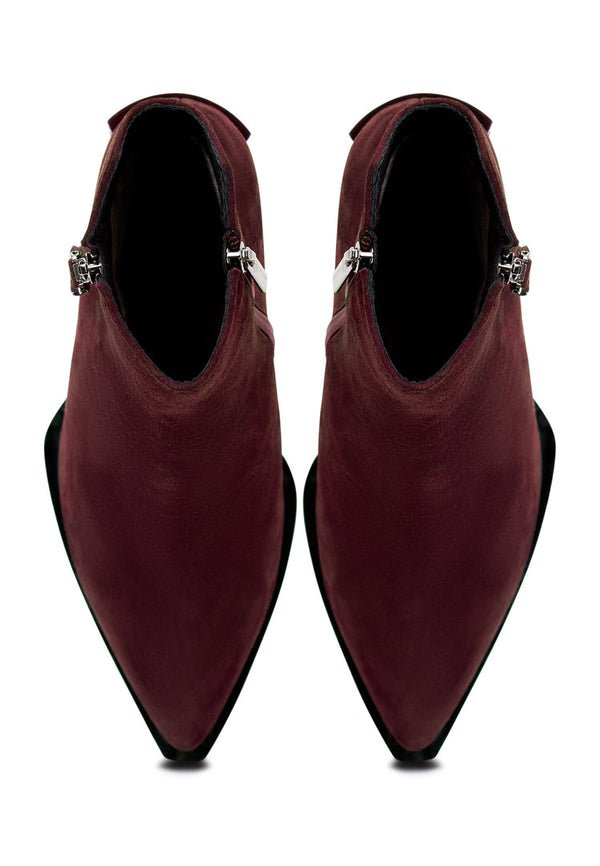 Classic Leather Ankle Boots - Bordeaux