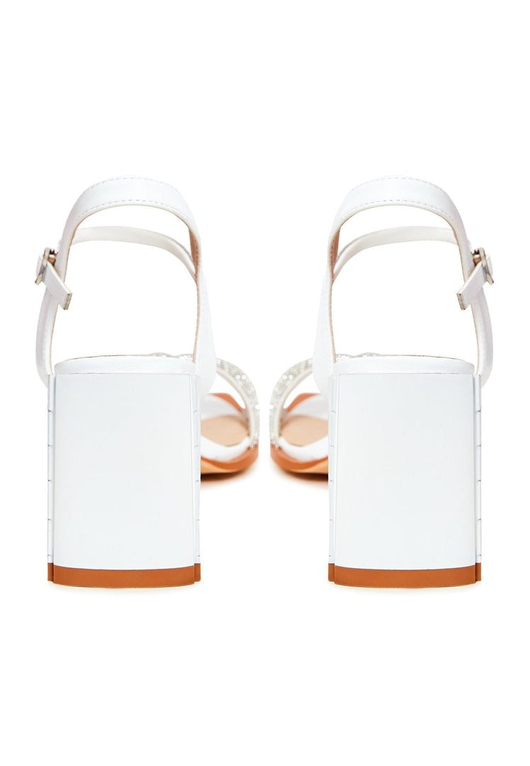 Open Toe Block Heel Sandals Alisa - White