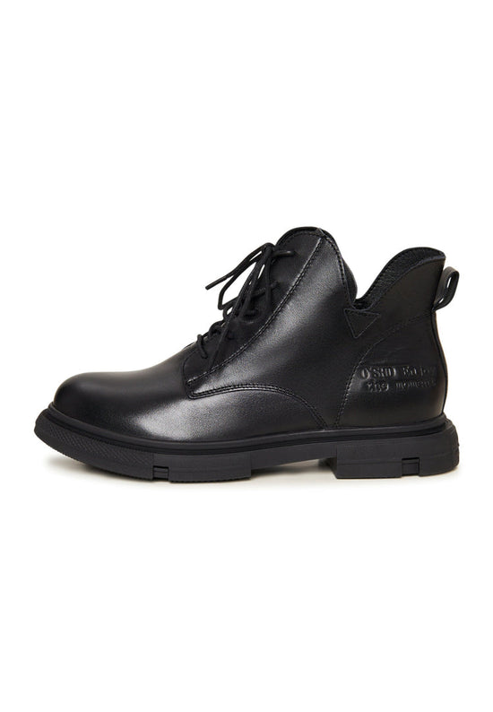 Flache Sohlenstiefel - Schwarz