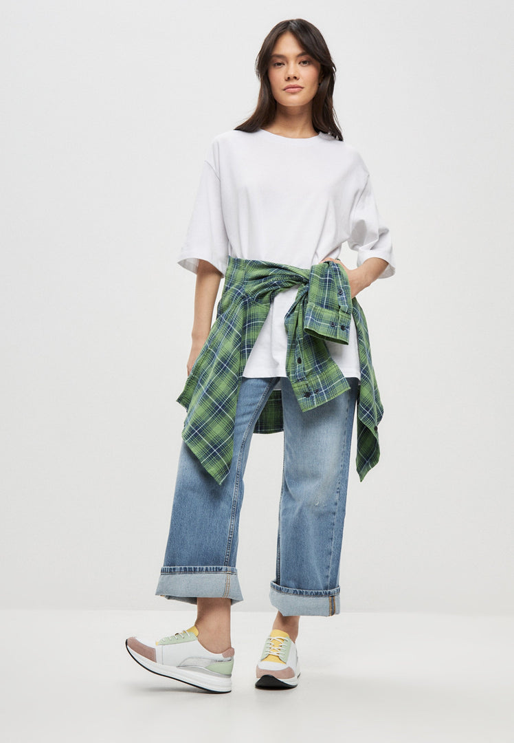 Leder Turnschuhe Eva - Weiß