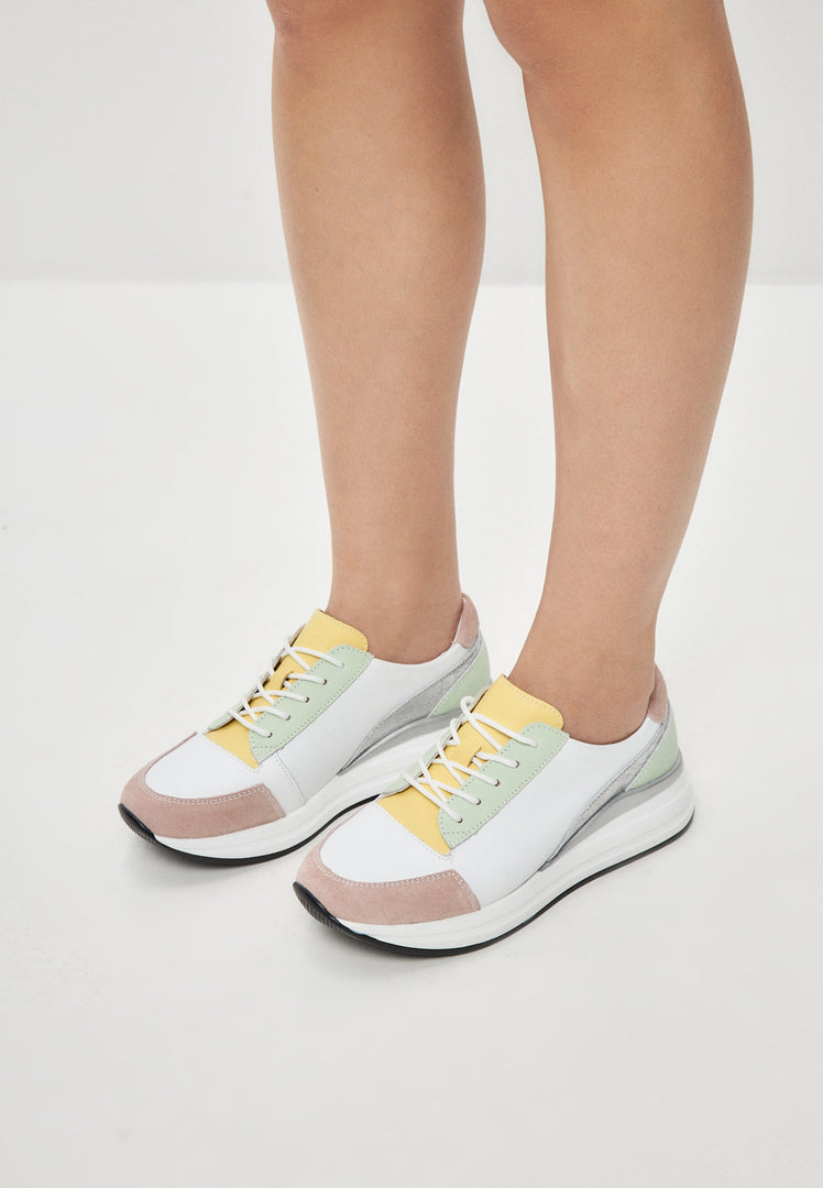 Leder Turnschuhe Eva - Weiß