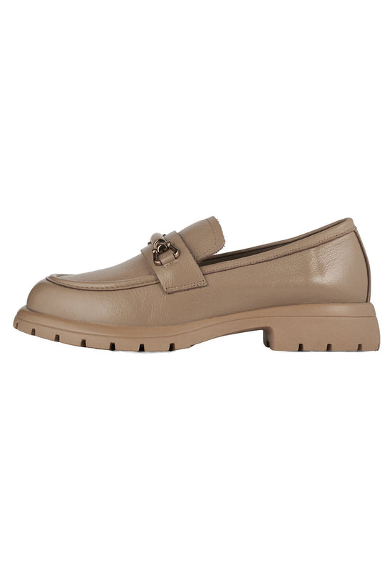 Plateau-Loafer aus Leder - Beige