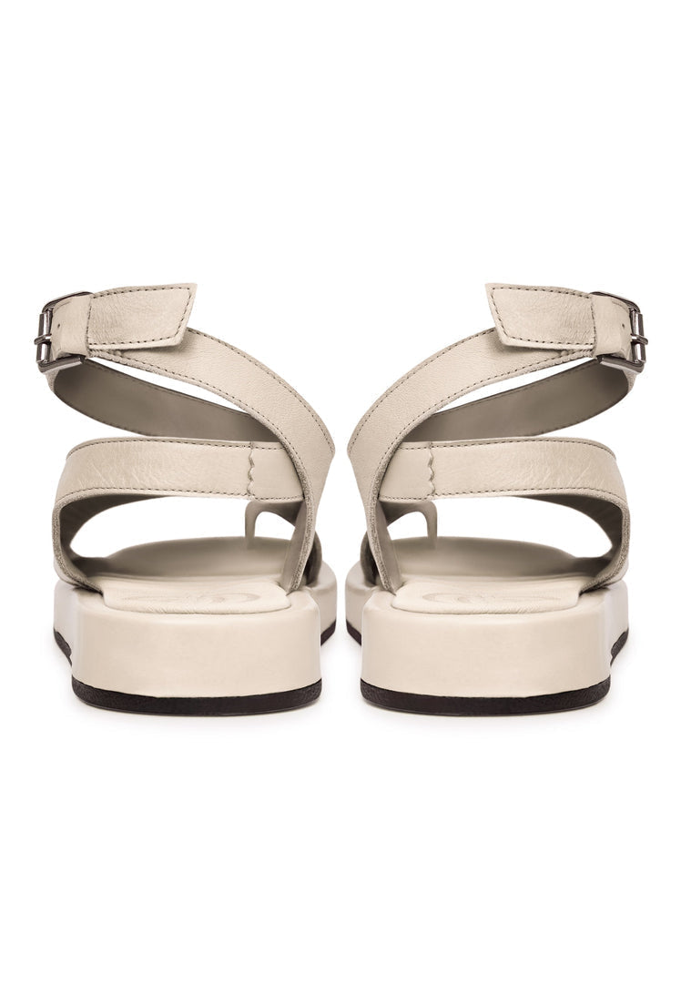 Sandales à plateforme en cuir - Beige
