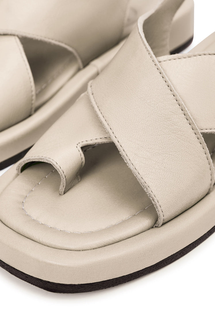 Sandales à plateforme en cuir - Beige