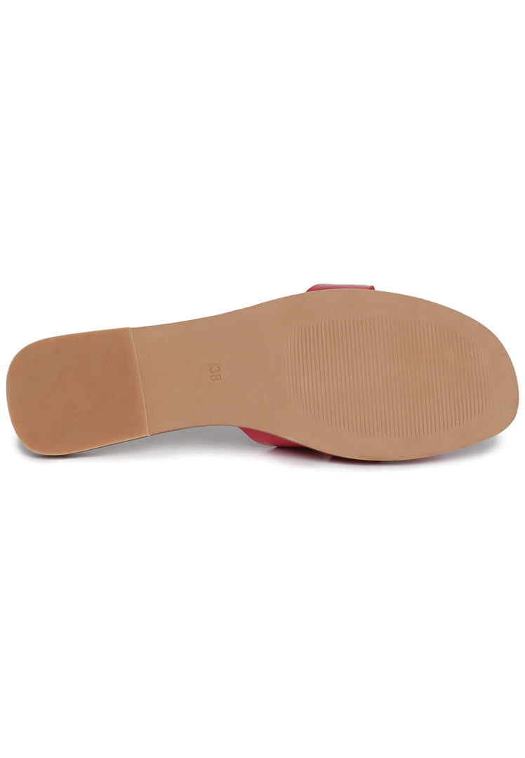 Gloss Weave Slides - Red