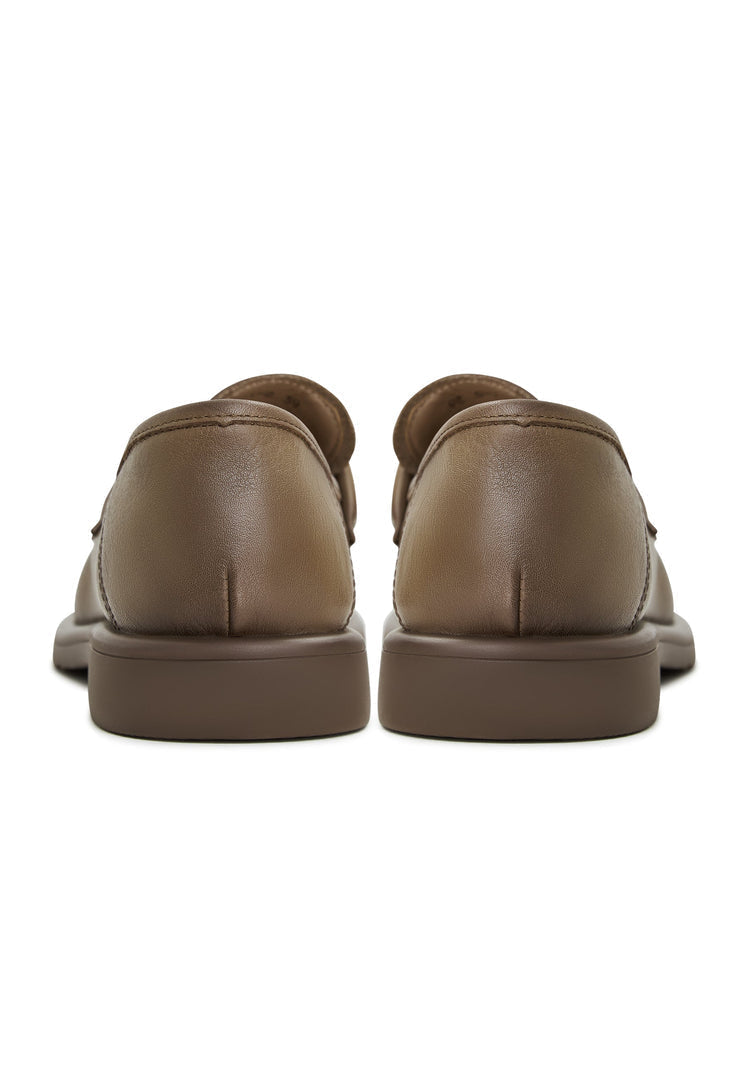 Block Heeled Loafers Stephanie  - Brown