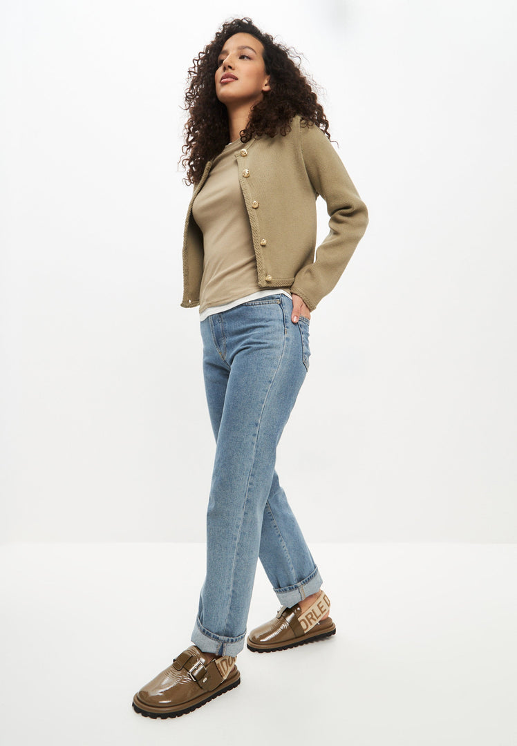 Platform Slingback Slippers Renata - Khaki