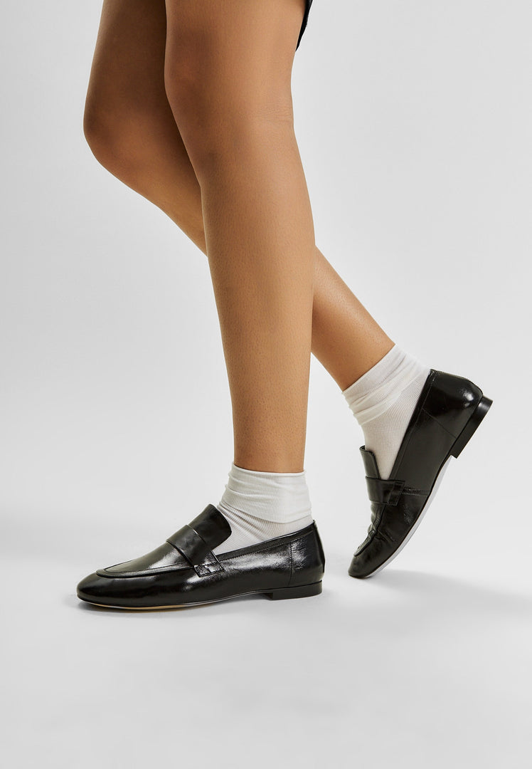 Block Heeled Loafers Diana - Black