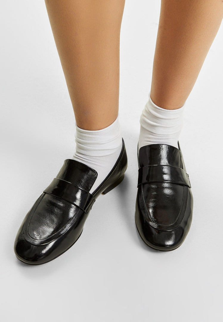 Block Heeled Loafers Diana - Black