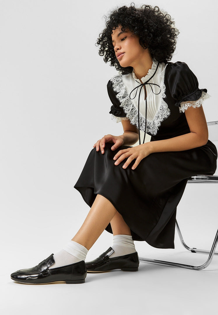 Block Heeled Loafers Diana - Black