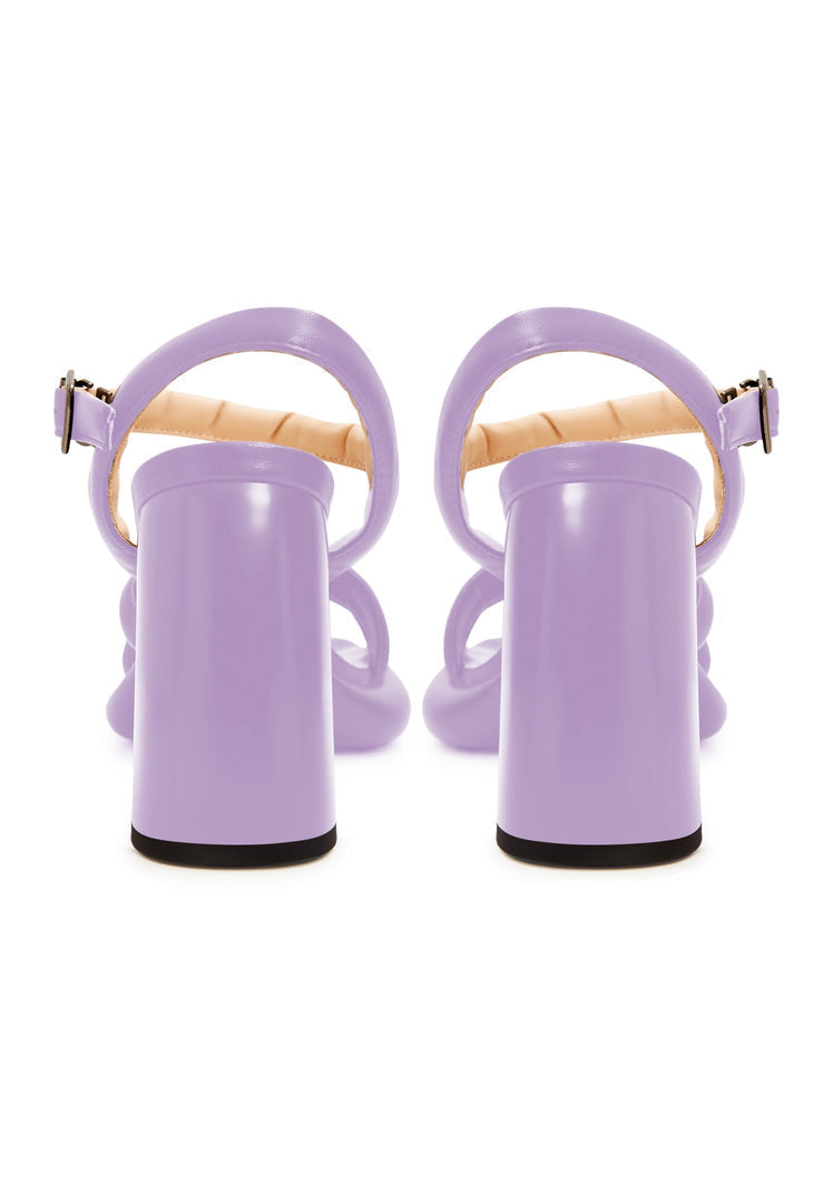 Sandali a punta aperta con tacco a blocco