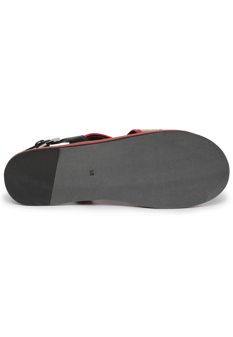 A pair of chic open toe sandals, perfect for a fashionable and stylish look.