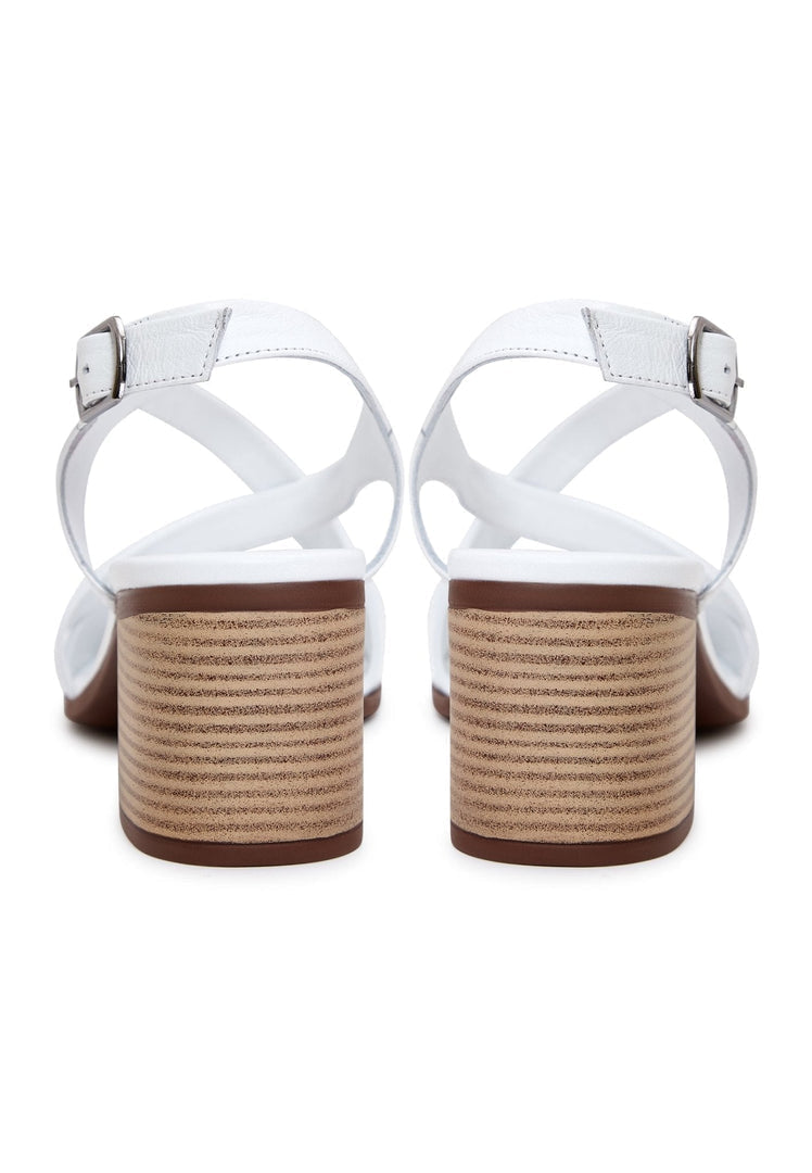 Lässige Sandalen mit Blockabsatz - Weiß