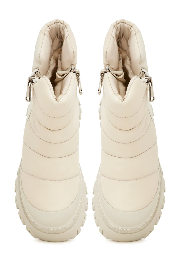 Platform Winter Boots - Beige