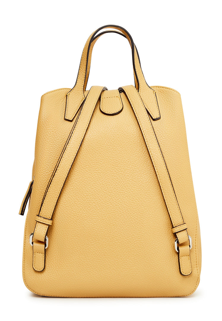Ring Luxe Leather Backpack - Mustard