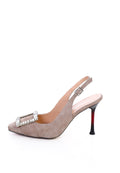 Glimmer Buckle Pumps - Beige