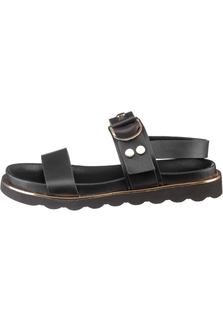 Urban Buckle Sandals - Black