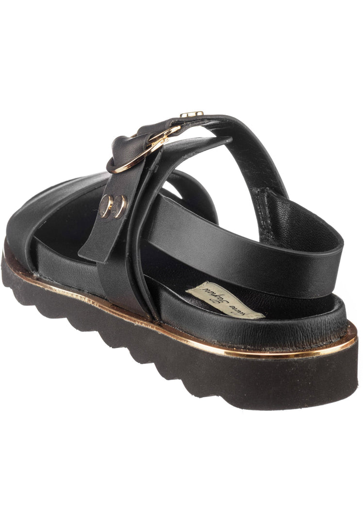 Urban Buckle Sandals - Black