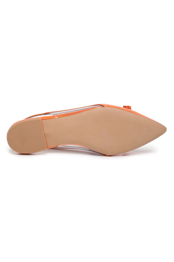 Bow Glint Slingbacks - Orange
