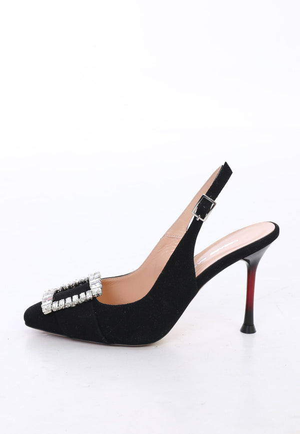 Glimmer Buckle Pumps - Black
