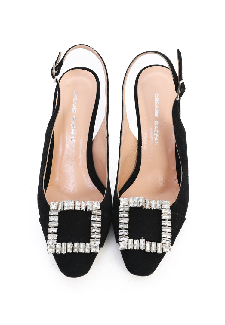 Glimmer Buckle Pumps - Black
