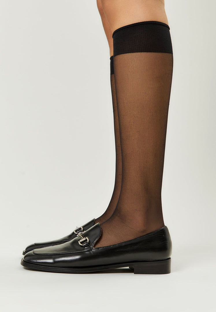 Equestrian Chic Loafers - Black