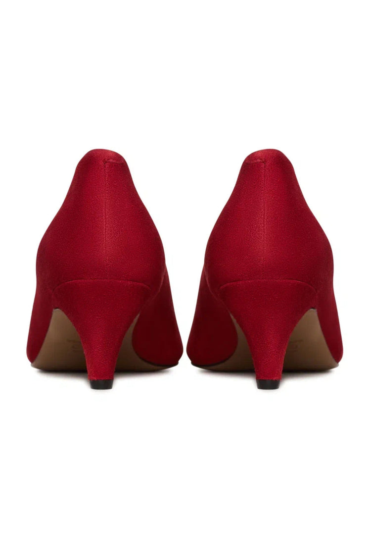 Velvet Curve Pumps - Red